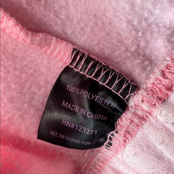 Faded Rose Pink Tie-Dye Large Hoodie with Good Vibes Print Smiley Face Cropped - Picture 8 of 9